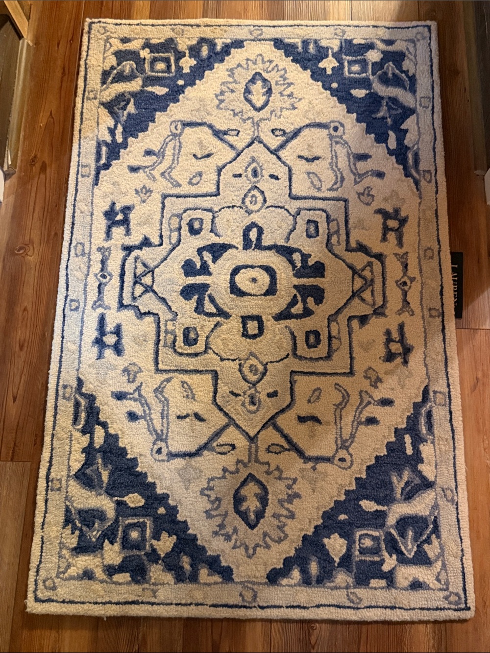 Ralph Lauren Blue and Cream Decorative Door Mat